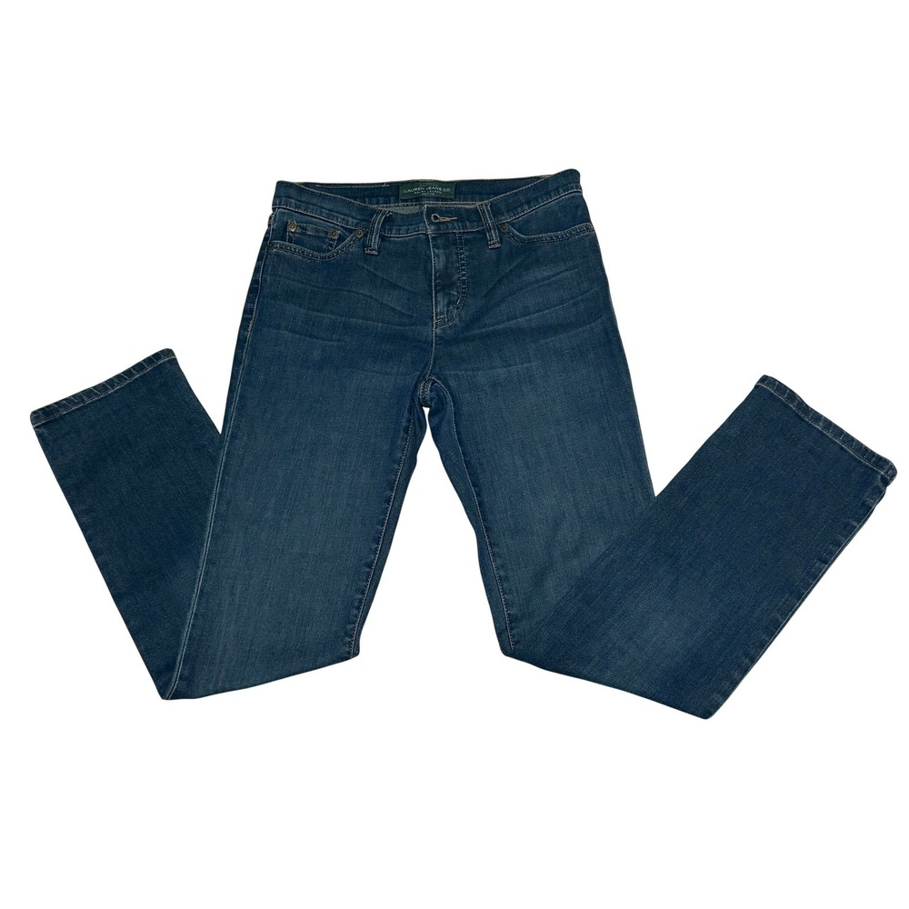 Lauren Jeans Co Ralph Lauren Classic Straight Dark Denim‎ Women Jeans Size 2P